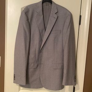Hart Schaffer Marx sport coat 44L, light grey and white plaid